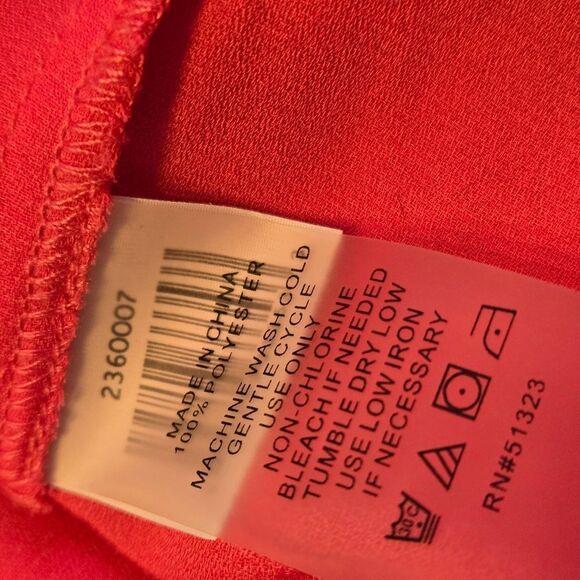 RILEY & RAE Hot Pink Ruffle and Tie Neck Blouse Top - Picture 7 of 7